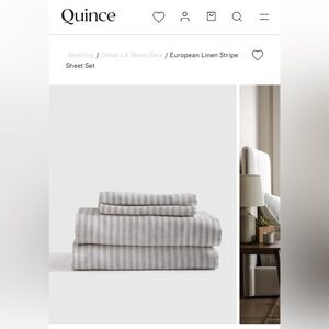 Quince European Linen Stripe Sheet Set